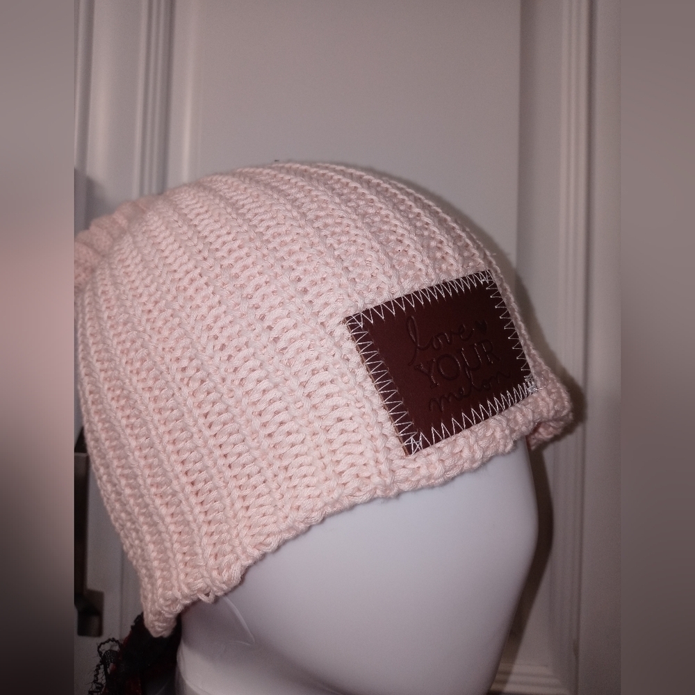 Love your Melon Peach Knit Classic Beanie 100% Cotton made in the USA